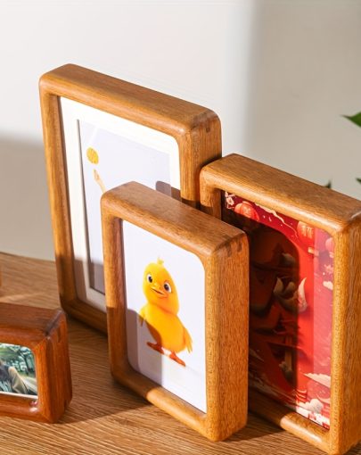 Walnut And Teak, Sapele Wood Picture Frame Set, Suitable for Instant Film Photos, Wedding Photos, Wall Frames with Stands, Perfect Friendship Gift, Exclusive Wooden Frames, Home Decor Ornaments, Office Ornaments